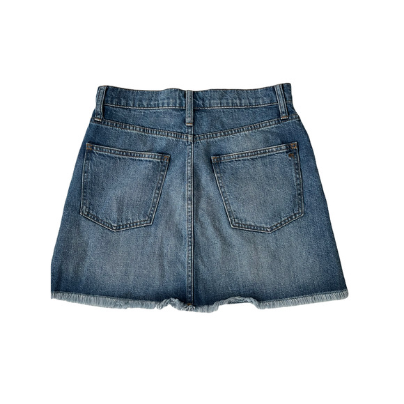 MADEWELL Womens Skirt Denim Mini Jean Raw Hem Stretch Blue Size 28 - Picture 3 of 4